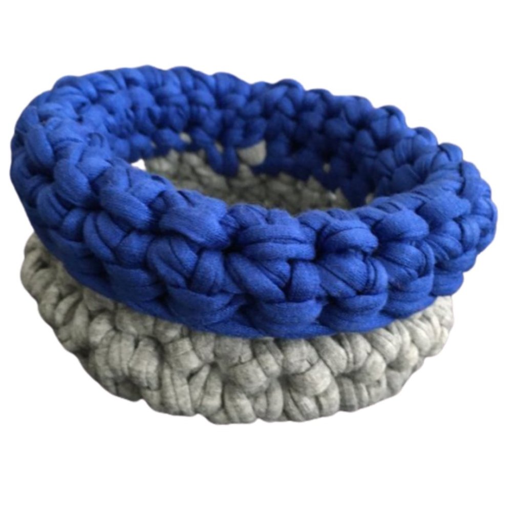 Handmade Crochet Round Basket Small.